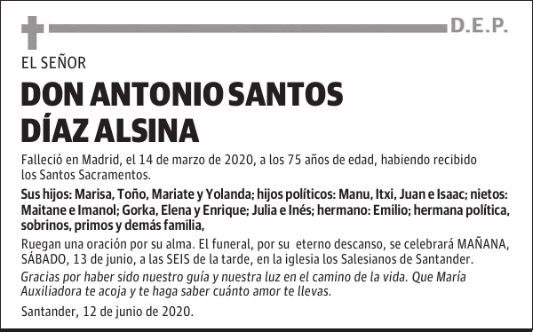 DON ANTONIO SANTOS DÍAZ ALSINA