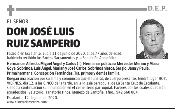 DON JOSÉ LUIS RUIZ SAMPERIO