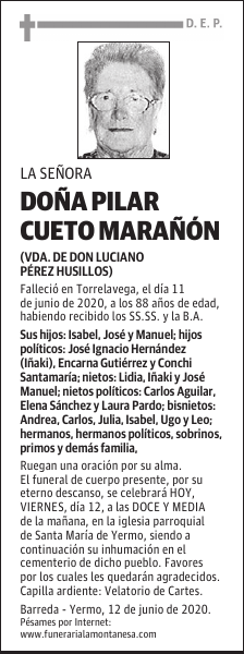DOÑA PILAR CUETO MARAÑÓN