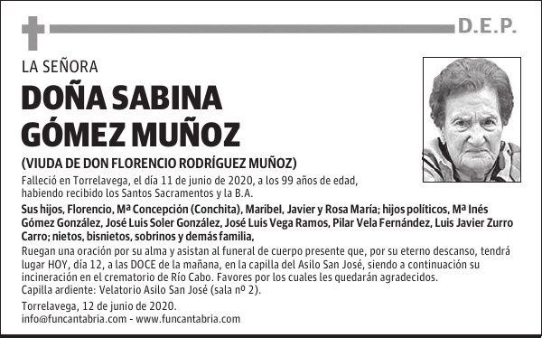 DOÑA SABINA GÓMEZ MUÑOZ