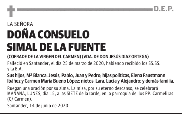 DOÑA CONSUELO SIMAL DE LA FUENTE