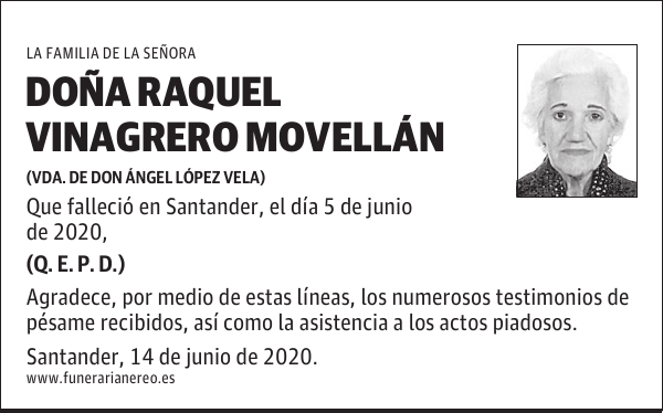 DOÑA RAQUEL VINAGRERO MOVELLÁN
