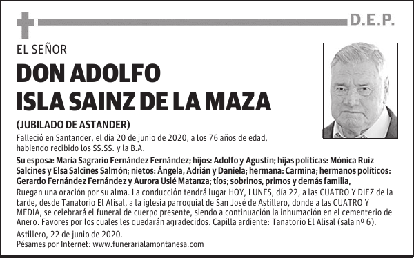 DON ADOLFO ISLA SAINZ DE LA MAZA