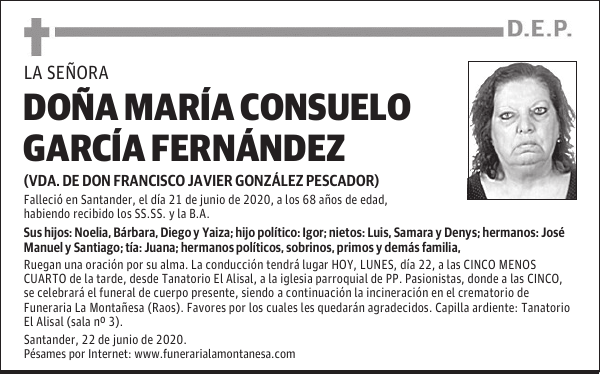 DOÑA MARÍA CONSUELO GARCÍA FERNÁNDEZ