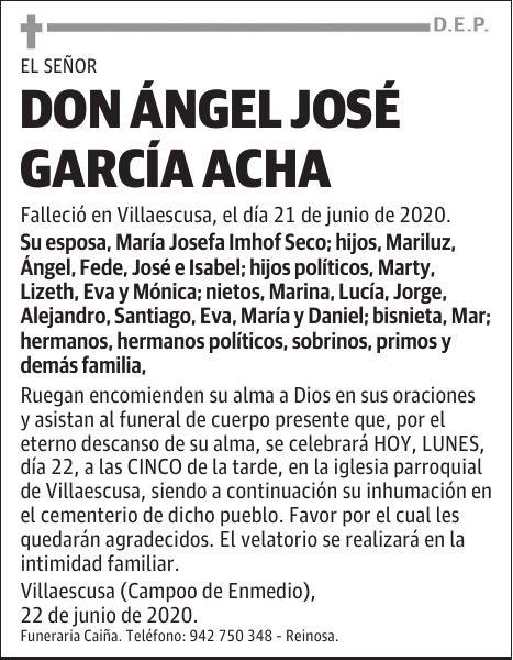 DON ÁNGEL JOSÉ GARCÍA ACHA