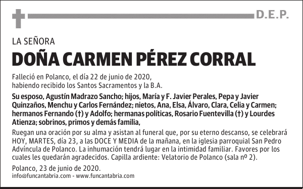 DOÑA CARMEN PÉREZ CORRAL