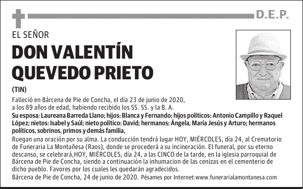 DON VALENTÍN QUEVEDO PRIETO