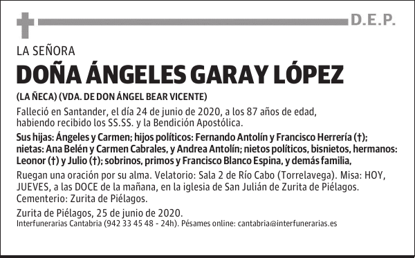 DOÑA ÁNGELES GARAY LÓPEZ