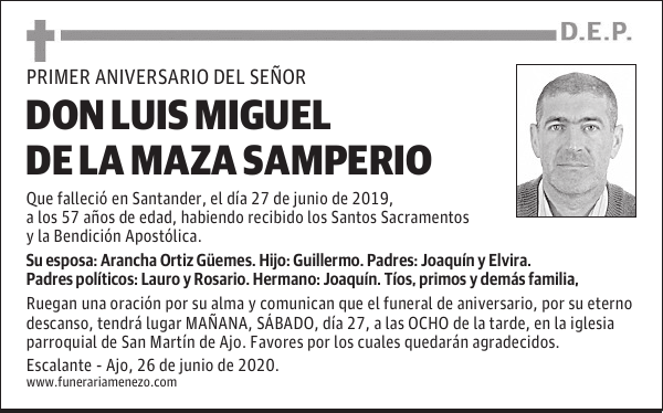 DON LUIS MIGUEL DE LA MAZA SAMPERIO