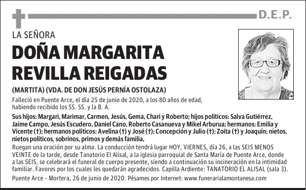 DOÑA MARGARITA REVILLA REIGADAS