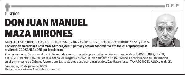 DON JUAN MANUEL MAZA MIRONES