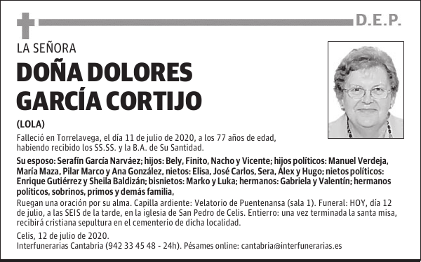 DOÑA DOLORES GARCÍA CORTIJO