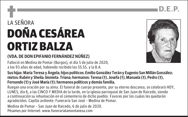 DOÑA CESÁREA ORTIZ BALZA