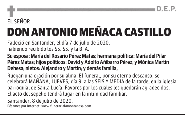 DON ANTONIO MEÑACA CASTILLO