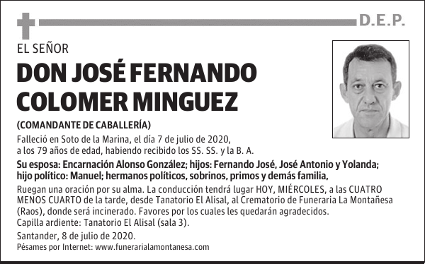 DON JOSÉ FERNANDO COLOMER MINGUEZ