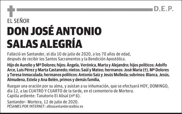 DON JOSÉ ANTONIO SALAS ALEGRÍA