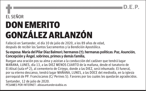 DON EMERITO GONZÁLEZ ARLANZÓN