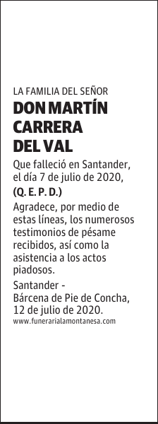 DON MARTÍN CARRERA DEL VAL