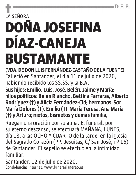 DOÑA JOSEFINA DÍAZ-CANEJA BUSTAMANTE