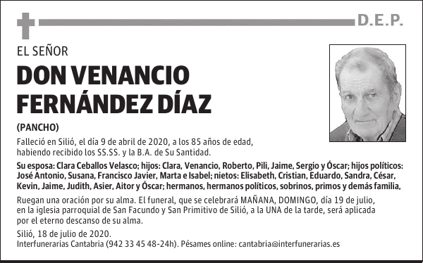 DON VENANCIO FERNÁNDEZ DÍAZ