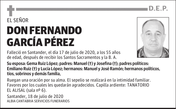 DON FERNANDO GARCÍA PÉREZ