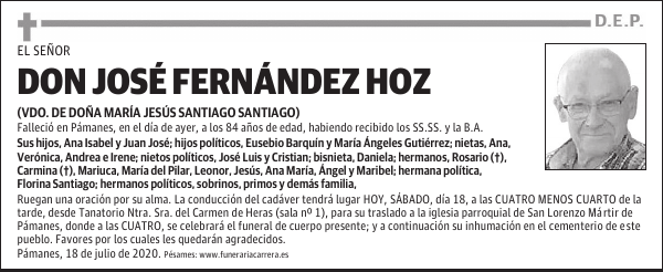 DON JOSÉ FERNÁNDEZ HOZ