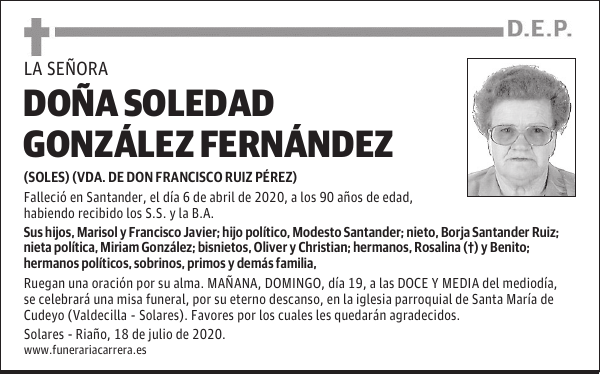 DOÑA SOLEDAD GONZÁLEZ FERNÁNDEZ