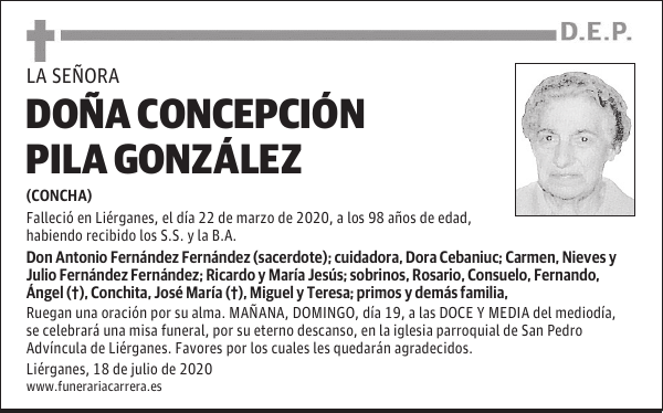DOÑA CONCEPCIÓN PILA GONZÁLEZ