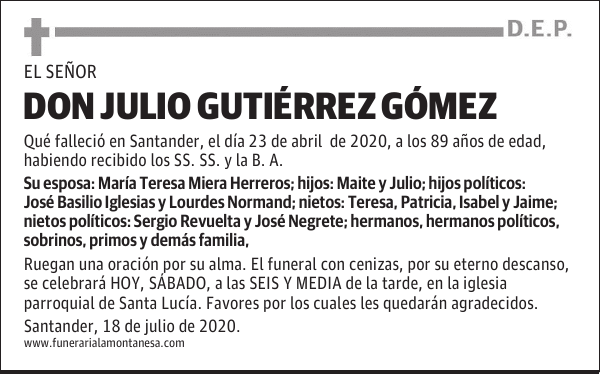 DON JULIO GUTIÉRREZ GÓMEZ