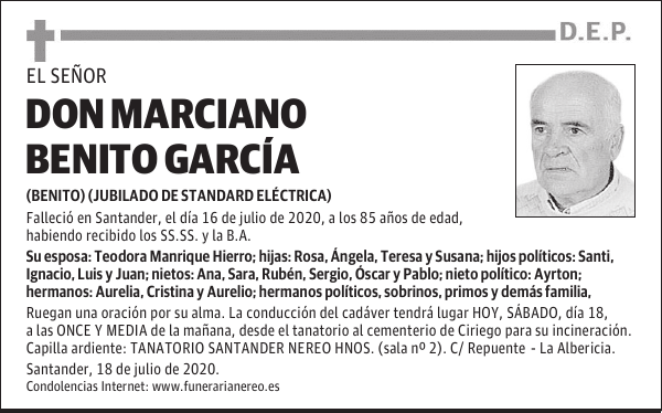 DON MARCIANO BENITO GARCÍA