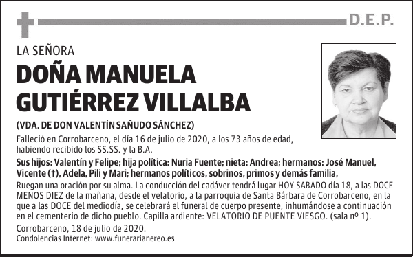 DOÑA MANUELA GUTIÉRREZ VILLALBA