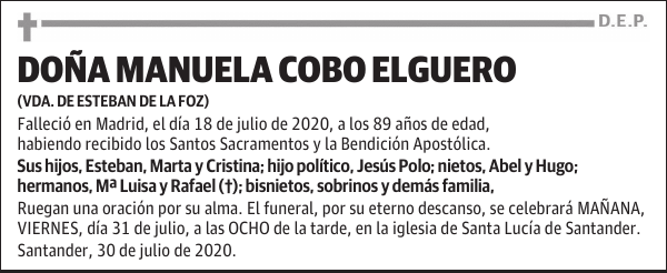 DOÑA MANUELA COBO ELGUERO