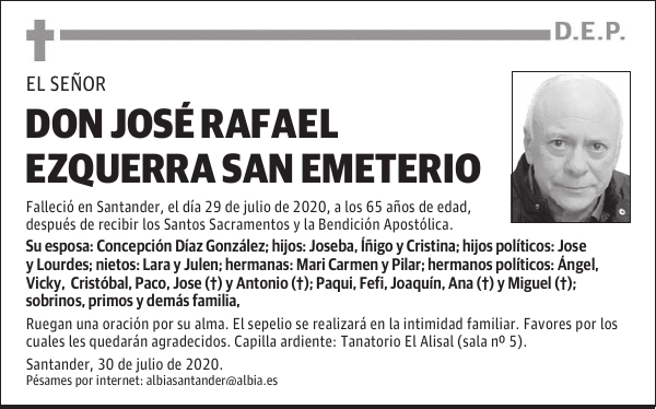DON JOSÉ RAFAEL EZQUERRA SAN EMETERIO
