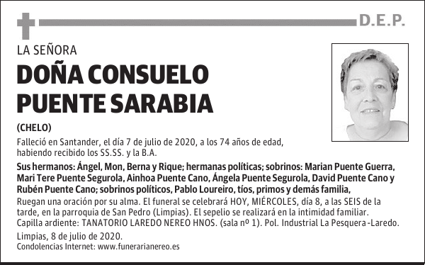 DOÑA CONSUELO PUENTE SARABIA