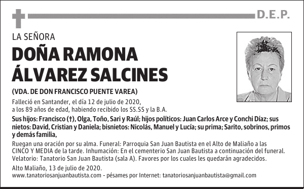 DOÑA RAMONA ÁLVAREZ SALCINES