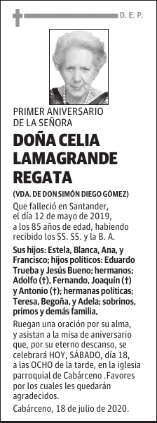 DOÑA CELIA LAMAGRANDE REGATA