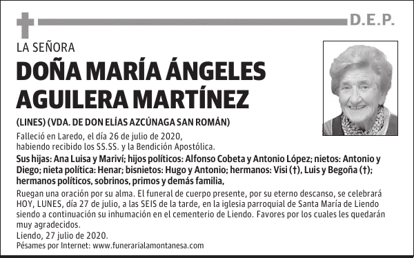 DOÑA MARÍA ÁNGELES AGUILERA MARTÍNEZ