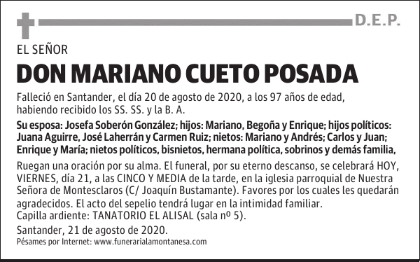 DON MARIANO CUETO POSADA