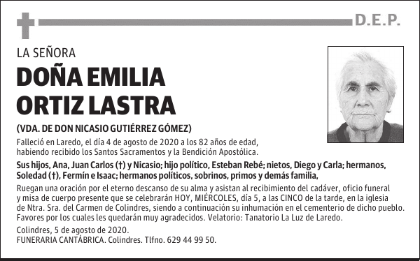 DOÑA EMILIA ORTIZ LASTRA