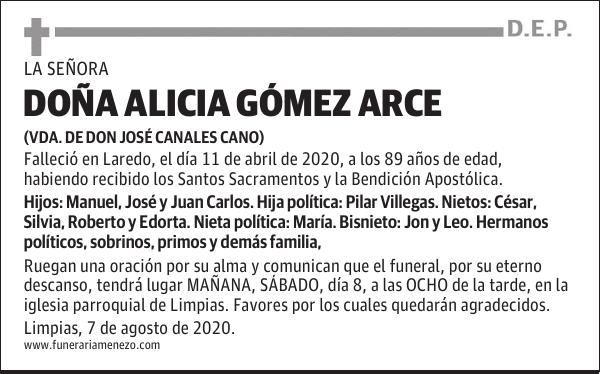 DOÑA ALICIA GÓMEZ ARCE