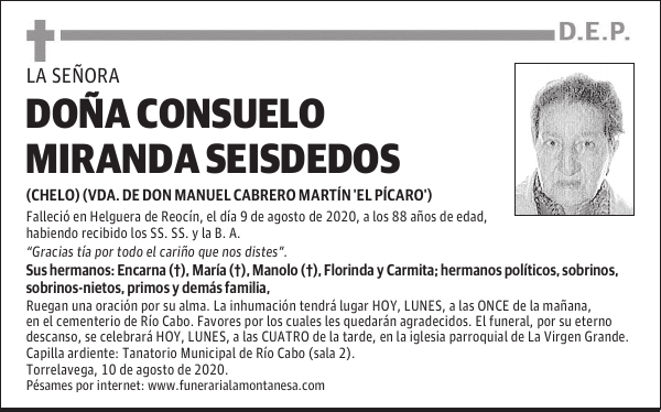 DOÑA CONSUELO MIRANDA SEISDEDOS