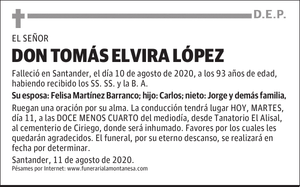 DON TOMÁS ELVIRA LÓPEZ