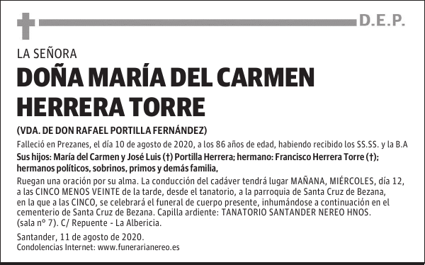 DOÑA MARÍA DEL CARMEN HERRERA TORRE