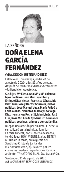 DOÑA ELENA GARCÍA FERNÁNDEZ