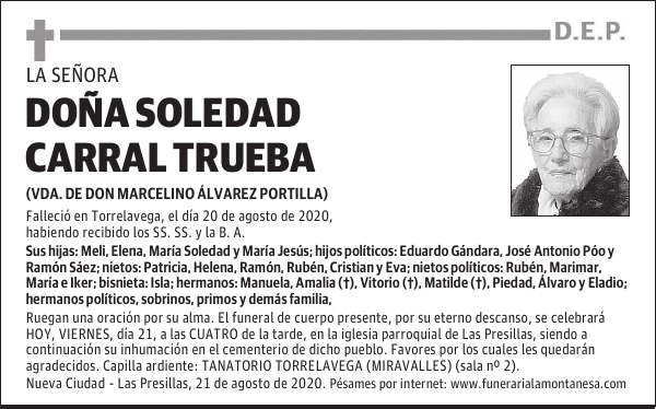 DOÑA SOLEDAD CARRAL TRUEBA