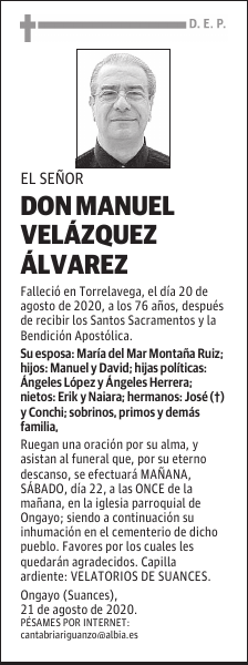 DON MANUEL VELÁZQUEZ ÁLVAREZ
