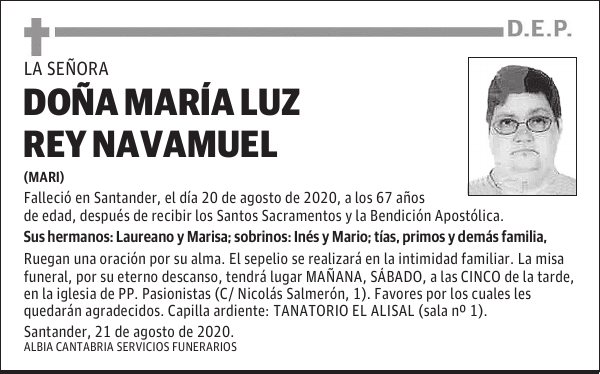 DOÑA MARÍA LUZ REY NAVAMUEL