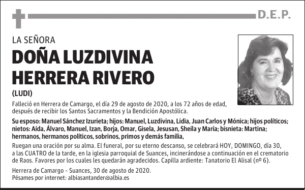 DOÑA LUZDIVINA HERRERA RIVERO