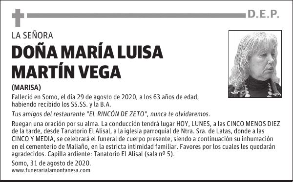DOÑA MARÍA LUISA MARTÍN VEGA