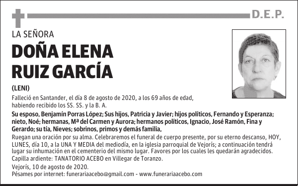 DOÑA ELENA RUIZ GARCÍA